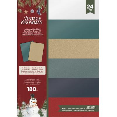 Crafter's Companion Vintage Snowman Cardstock - Luxury Mixed Cardstock Pack